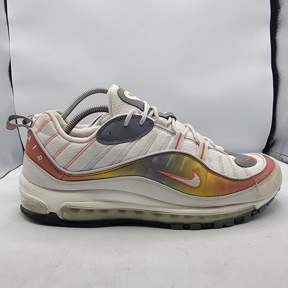 Nike Air Max 98 SE MEns 11.5 White Sneaker Shoes Vast Grey Orange CD0132-002 main image 4